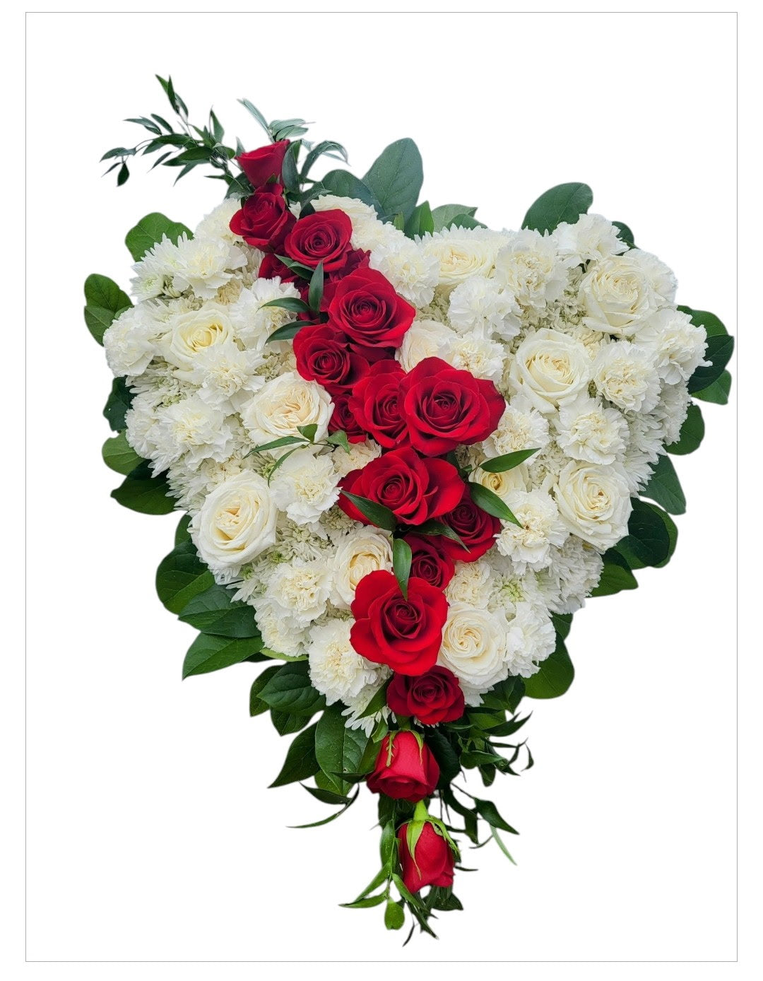 rose garden heart spray Broken Heart Funeral Standing Spray – The Garden of Eden Flower Shop