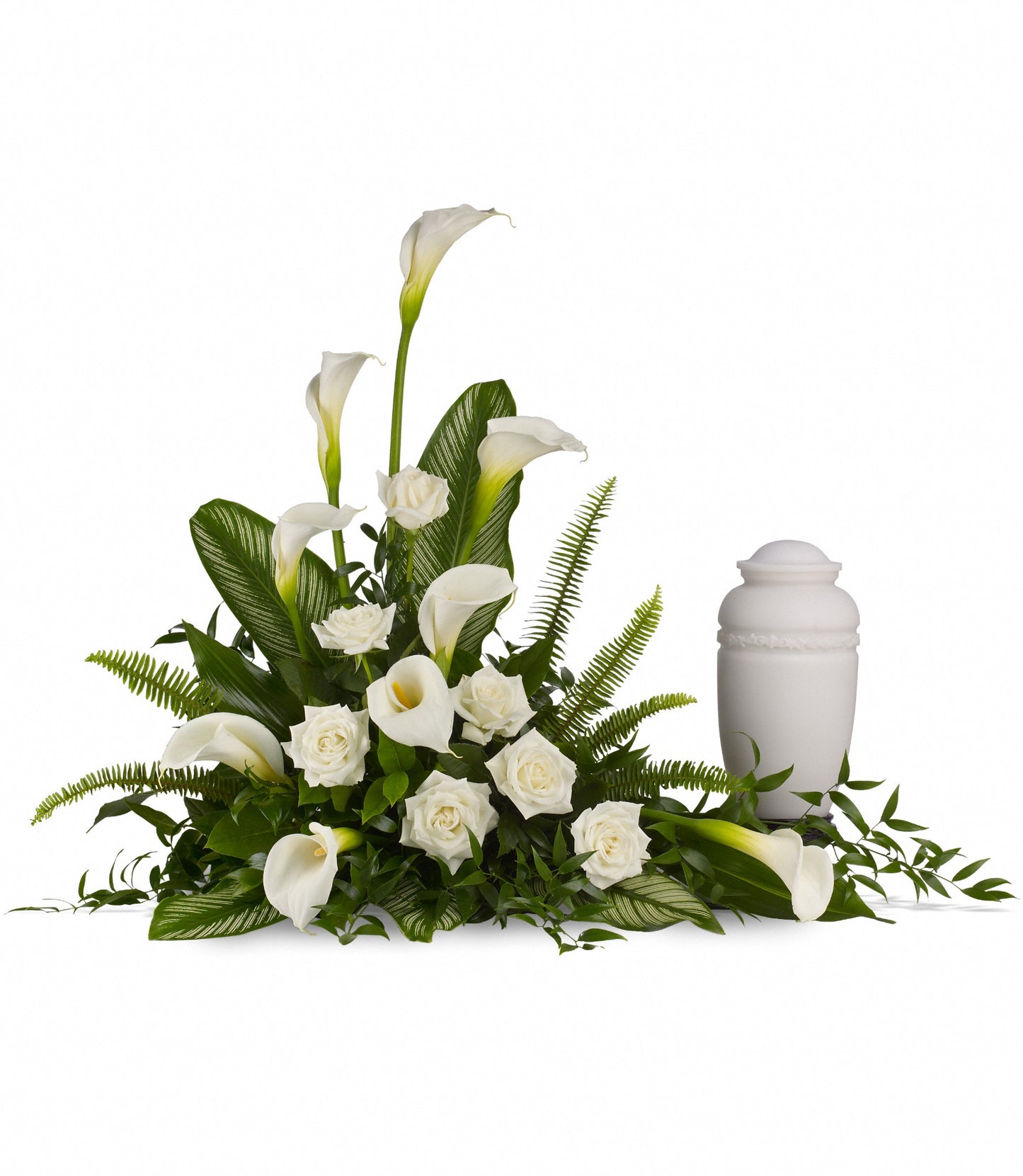 Stately Lilies Cremation Urn Arrangement