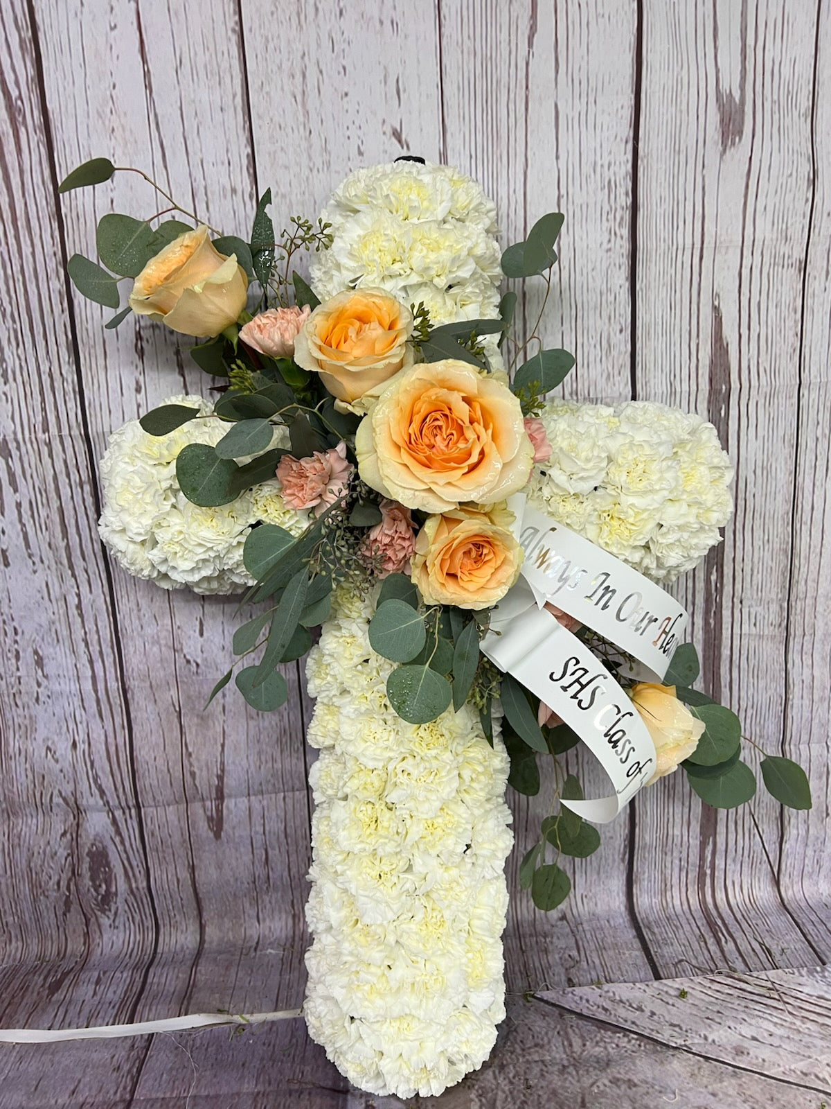 Floral Cross Easel