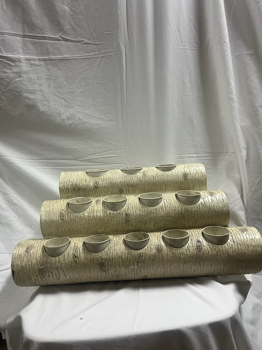 Wood Log Candle Holder