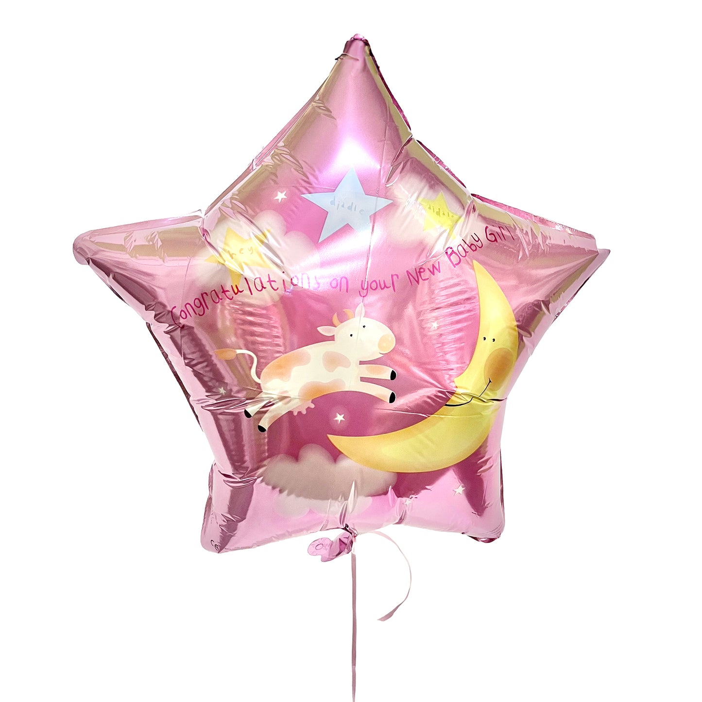 Congratulations on your new baby girl pink star mylar balloon