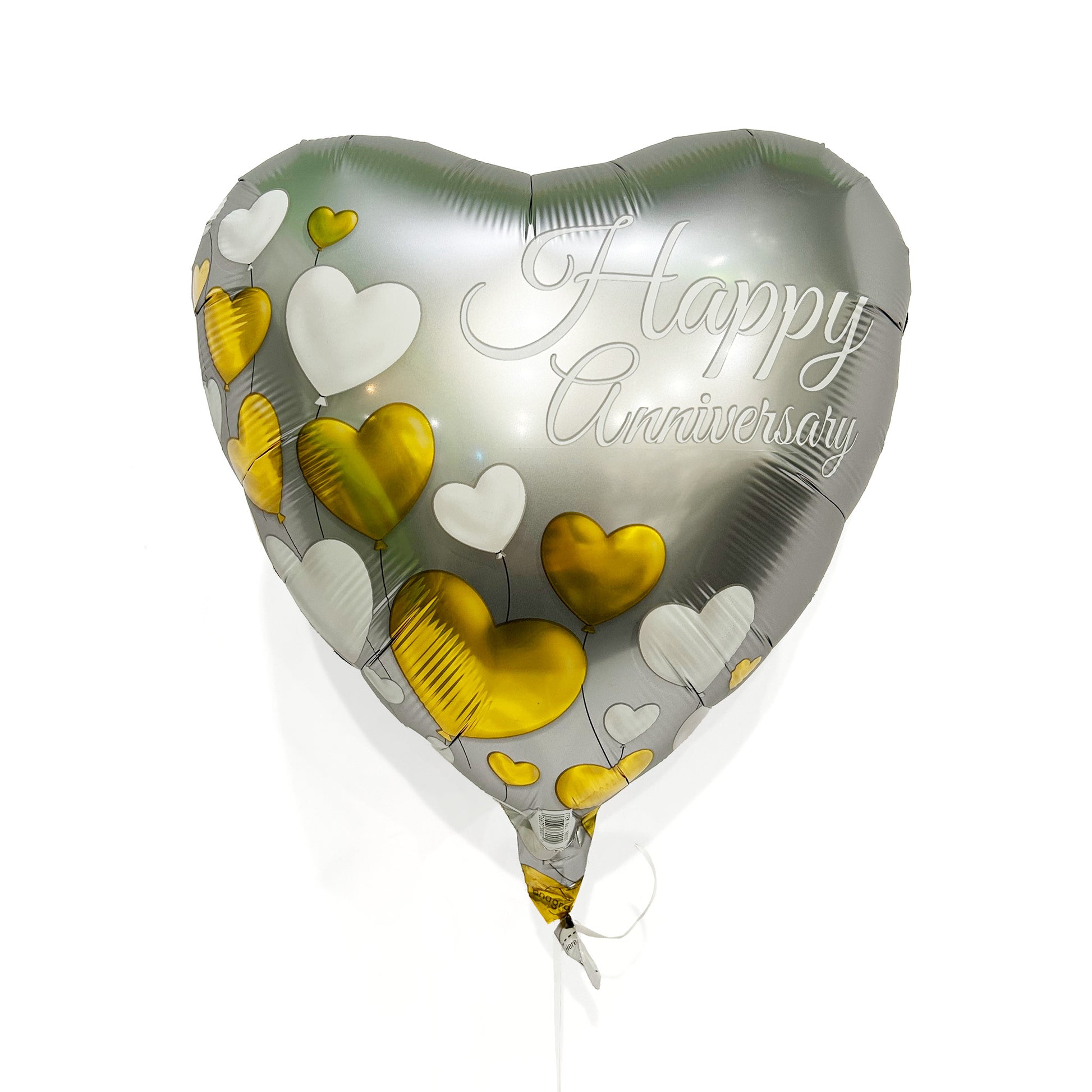 Happy anniversary silver heart mylar balloon