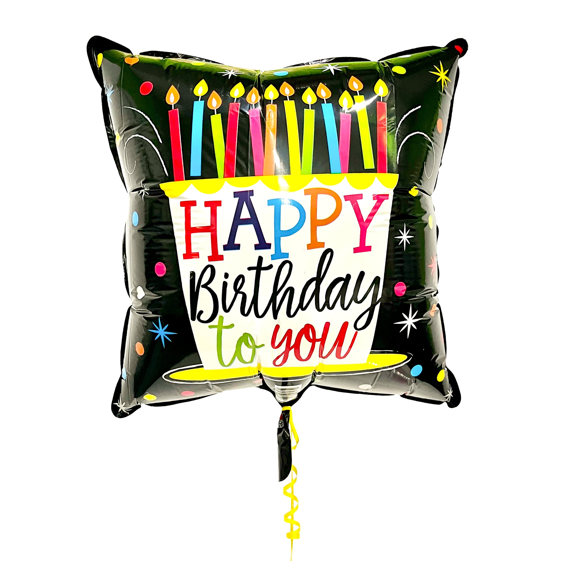 Happy birthday to you black square mylar balloon