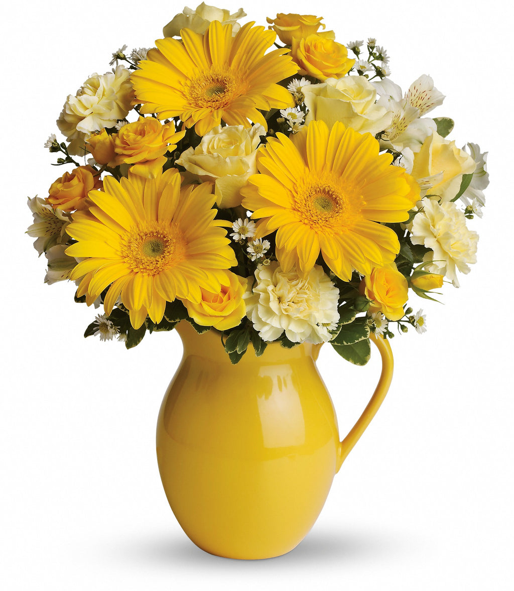 Sunny Day Pitcher of Cheer Bouquet